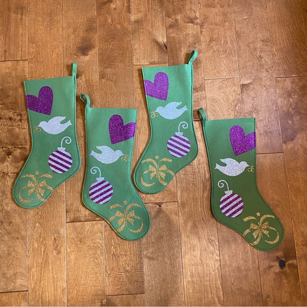 Arbonne Green Felt Christmas Stockings